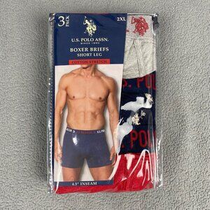 U.S. Polo Assn. Men Boxer Briefs Stretch multicolor Cotton Size 2XL 3Pack NEW